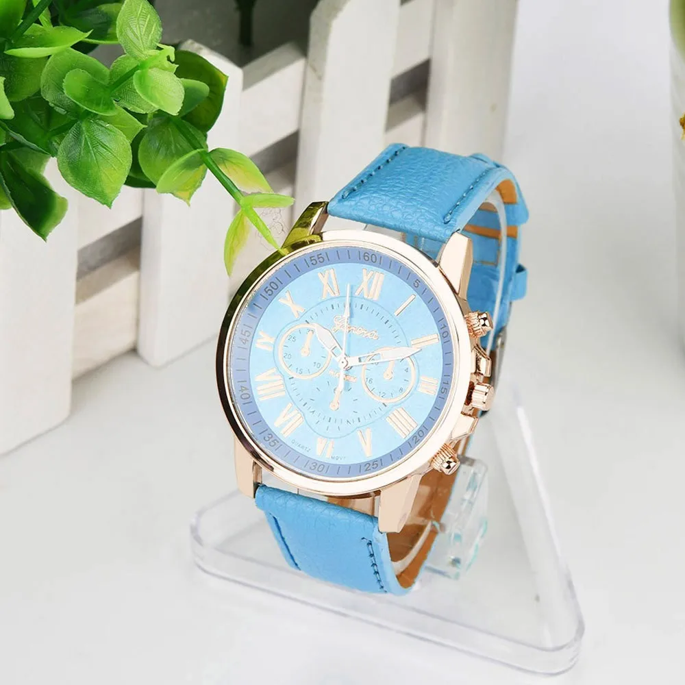 Wristwatch Ladies Clock Analog Wristwatch A Women Casual Quartz Leather Band Sky Watch Analog Wrist Watch Waterproof