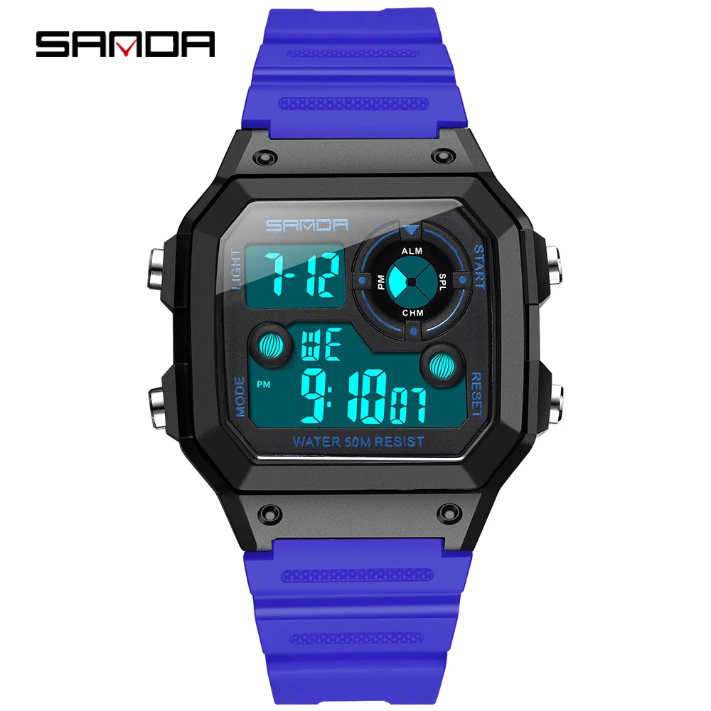 Fashion Sanda Brand Men Sports Watches Chronos Countdown Men\'s Waterproof Led Digital Watch Man Military Clock Relogio Masculino