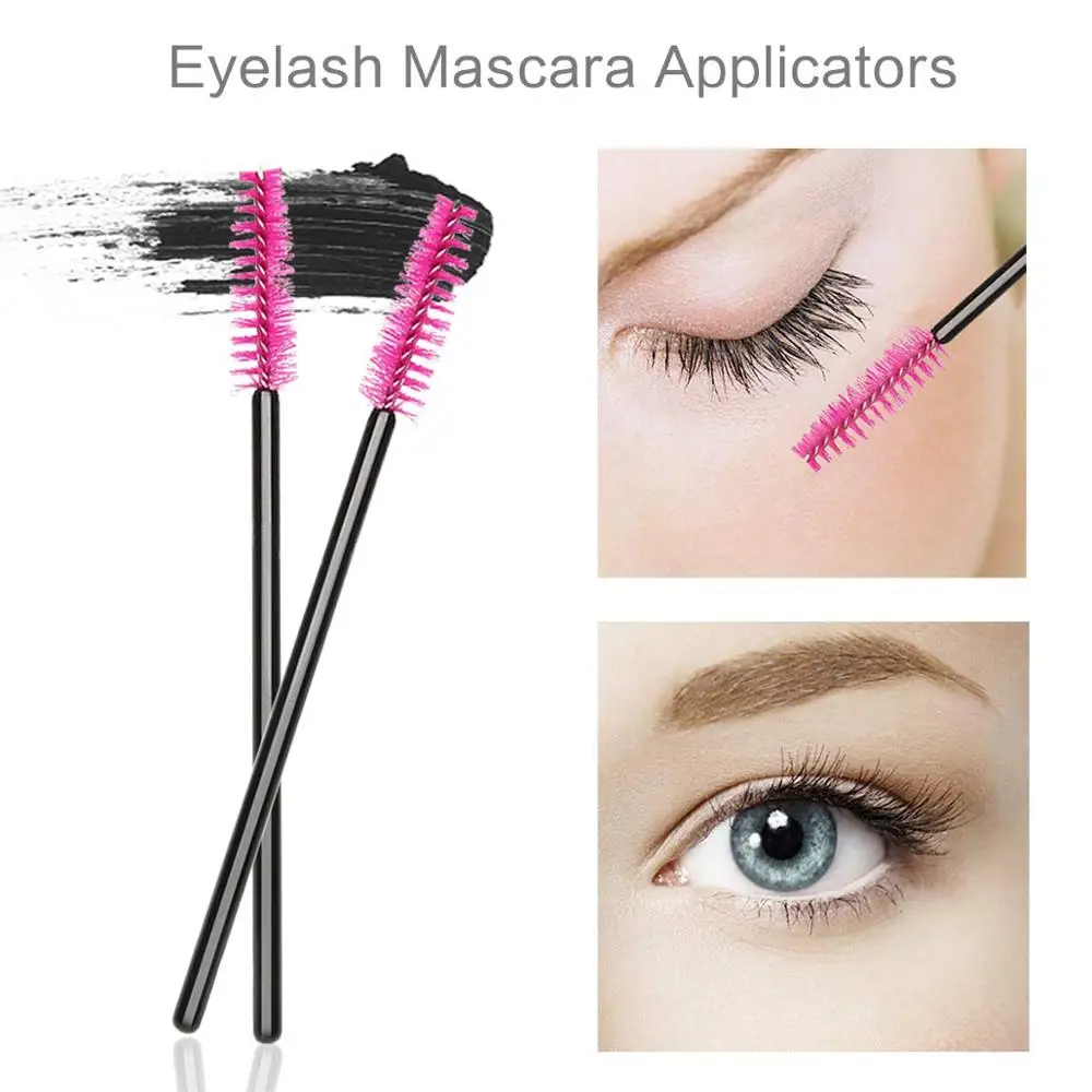 1000 PCS Disposable Lip Wands and Mascara Wands Pink Disposable Mascara Lipstick Makeup Eyelash Lip Gloss Brushes