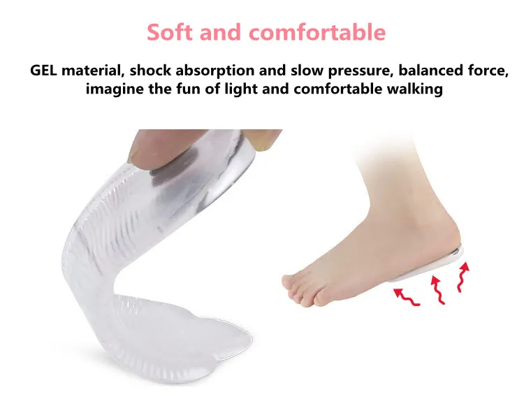 1 Pair Silicone Gel Heel Cushion Pads, Soft Foot Support Inserts, Shock Absorbing Comfort Heel Insoles for Daily Foot Care