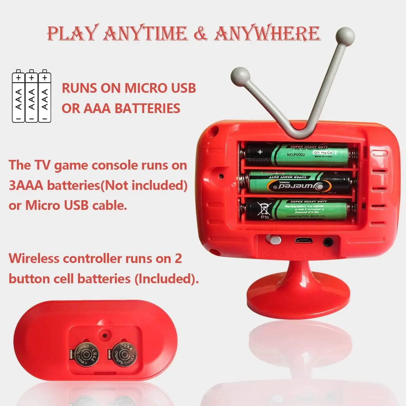 PLAYGO Retro Handheld Spielkonsole video Spiel Player Mit 300 Spiel system Mini TV Stil Spiel Maschine Mit Wireless Controller
