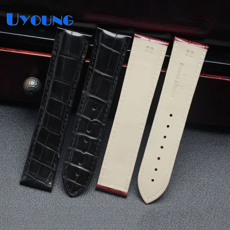 Leather watch strap waterproof fit omega19mm 20mm replace Cowhide 22 mm watch band omge watch bracelet Crocodile skin 18mm