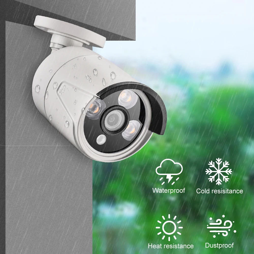 Gadinan H.265 5MP AI Face Recognition Gun IP Camera Outdoor Waterproof Audio POE Surveillance Protection videoregistratore per la casa