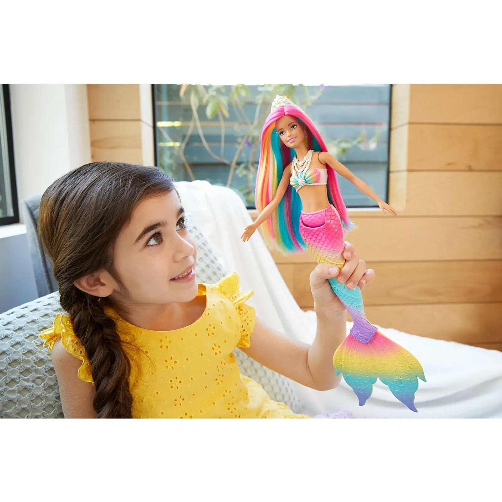 Original Barbie Doll Dreamtopia Magic Mermaid Dolls for Girls Rainbow Hair Water Activated Color Change Feature Brinquedos GTF89