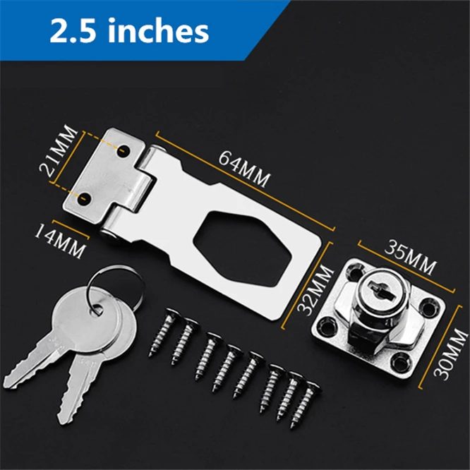 10pcs/lot Drawer Door Cabinet Cupboard Toilet Safety Locks 2.5inch 3inch Self Locking Security Hasp Staple Furniture lock