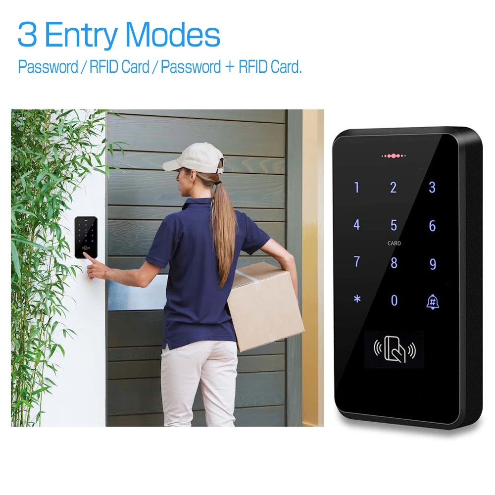 YiToo-teclado de Control de acceso RFID IP68, completamente impermeable, 3000 usuarios, pantalla táctil, controlador de cerradura de puerta con