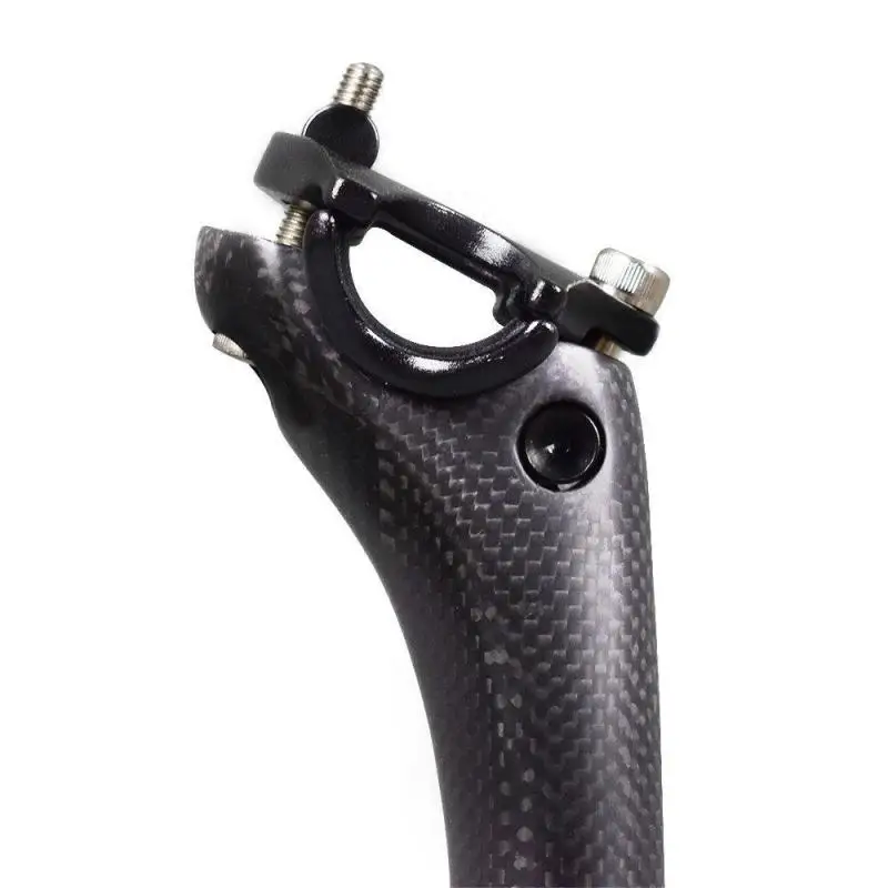 No Logo Bike Seatpost Carbon Fiber Road Bike Mountain Bike Offset Seat Post 27.2/30.8/31.6 mm Diameter Bicycle Seat Post