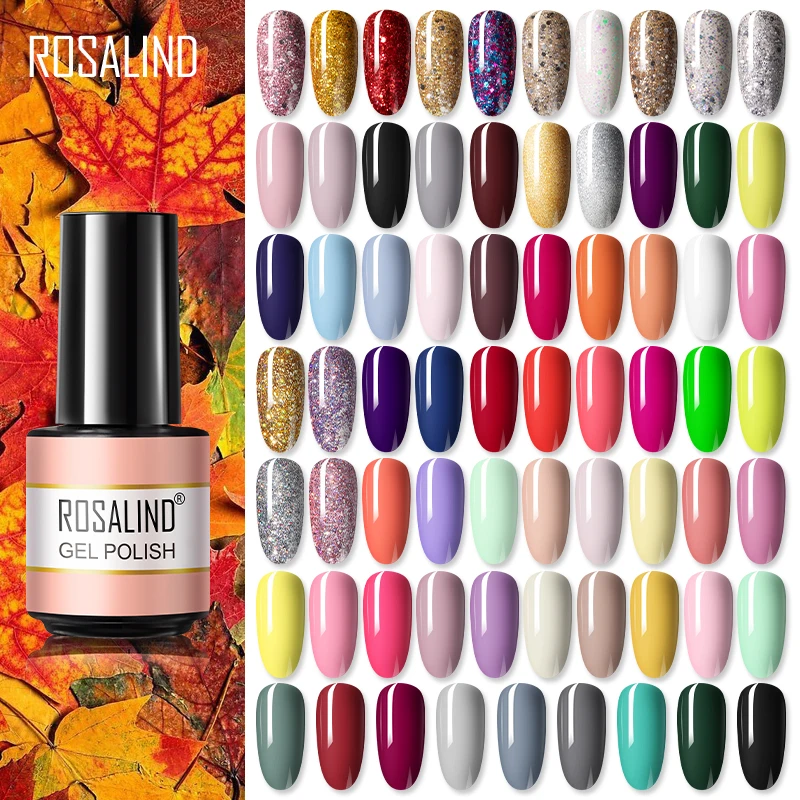 Rosalind Gel Polish 7Ml Kleur Gel Nagellak Voor Manicure Soak Off Gel Vernissen Base Top Matte Jas Semi permanente Nagellak