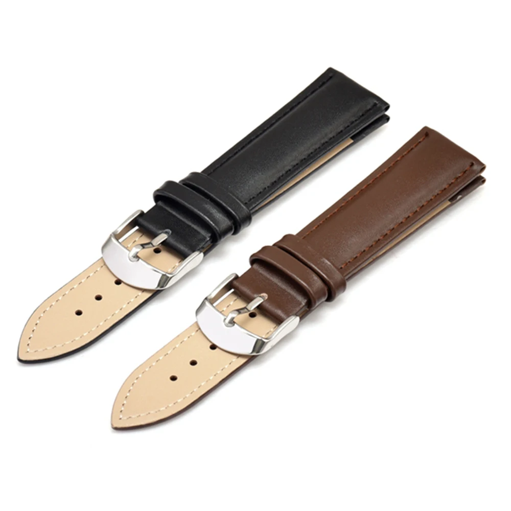 Rogbid pulseira de relógio de couro genuíno para homens relógio feminino 24mm liberação rápida pulseira de relógio preto marrom