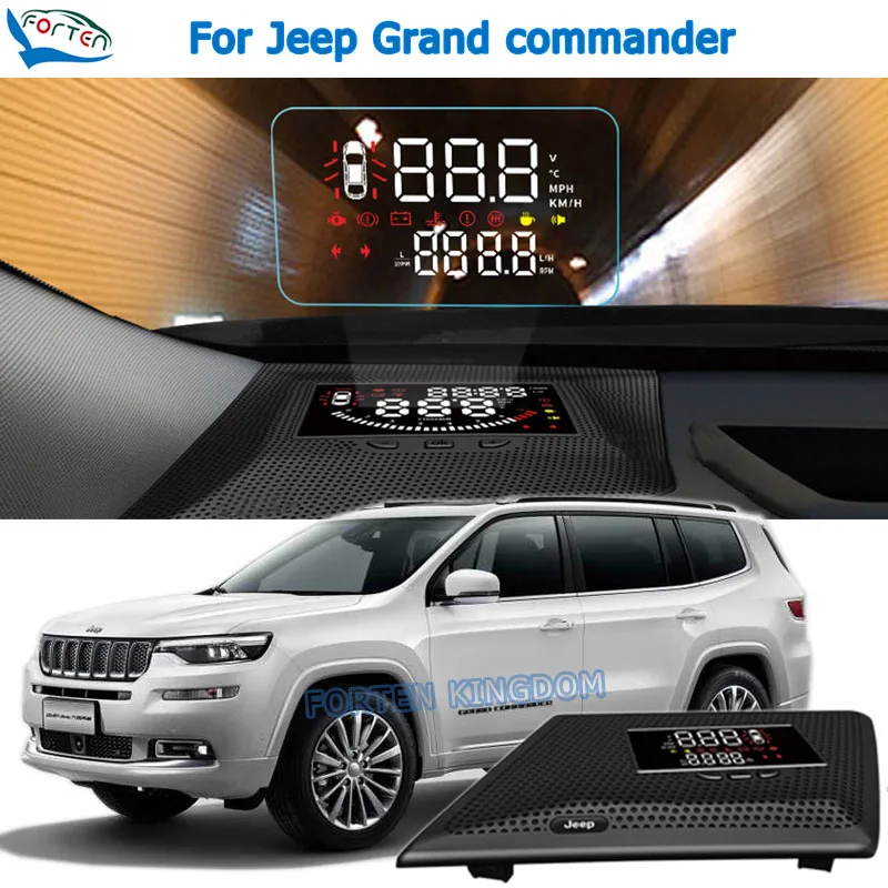 Car Electronic HUD Head Up Display Speedometer Projector For Jeep Grand commander Safe Driving Screen Airborne computer