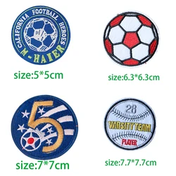 Fashion Football Baseball Round Icon Embroidered Applique Patches for Clothing DIY Iron on Badge on the Backpack