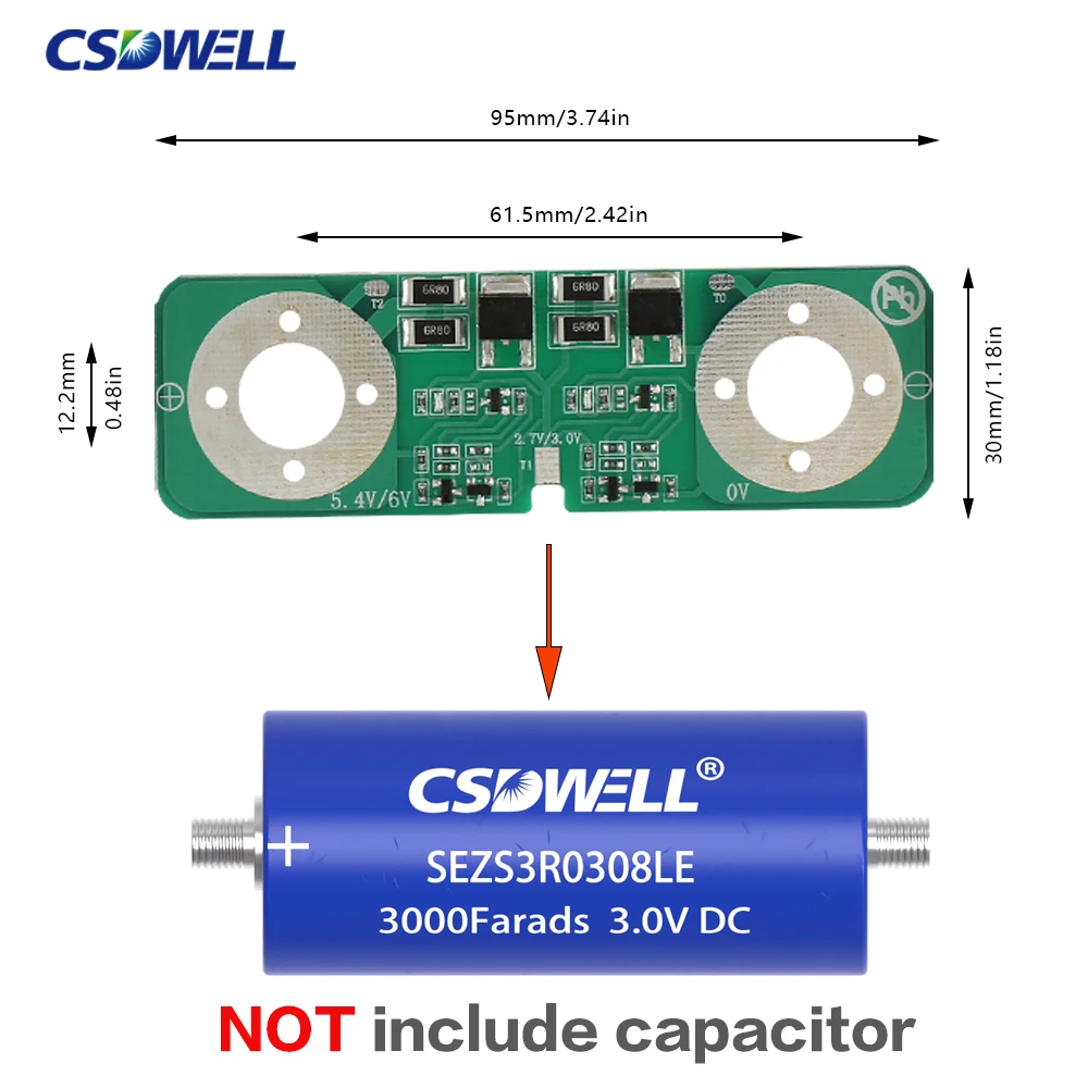 CSD-009 2S MAXWELL 650F 1200F 1500F 2000F 3000F 3400F Ultracapacitor Balancing Borad