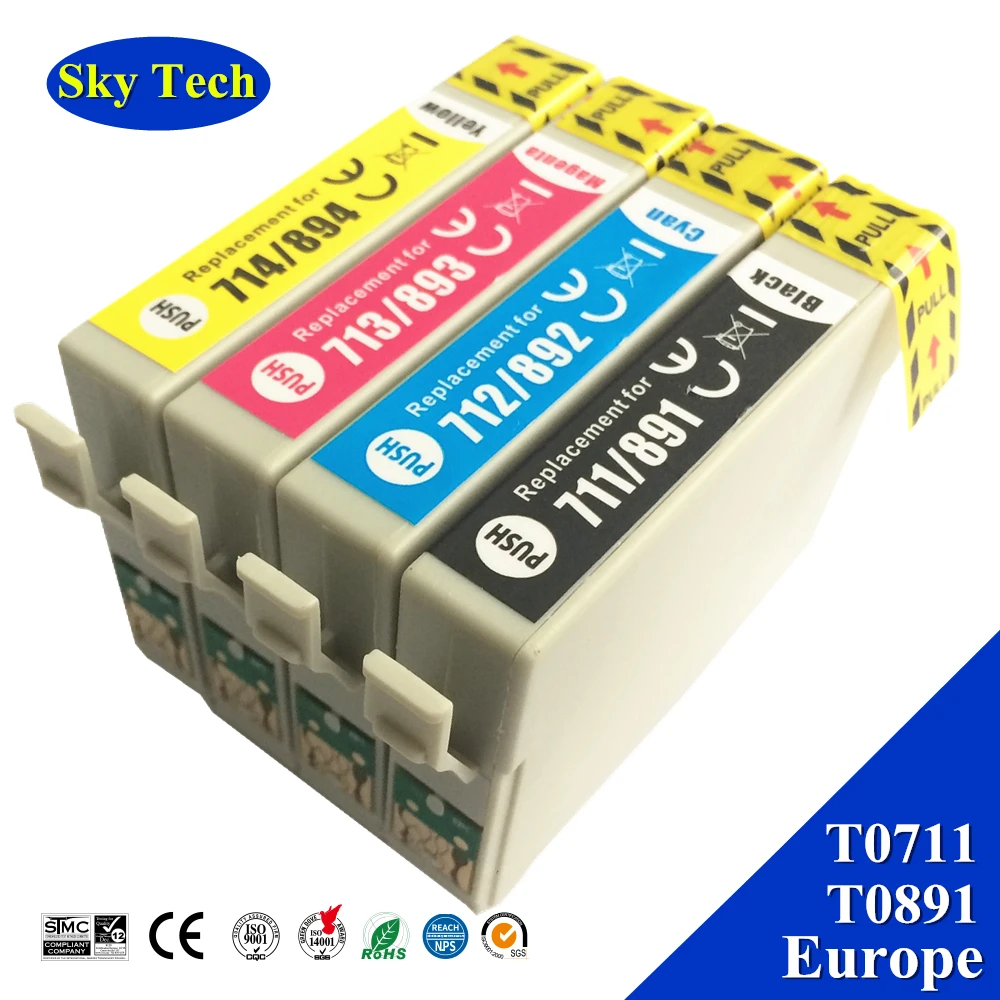 Compatible Ink Cartridge T0711 T0891 For Epson B40W BX300F BX310FN Stylus D78 D92 D120 DX4000 SX209 DX4450 SX115 S21 SX510 SX600