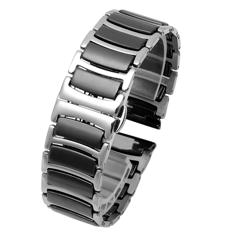 20mm 22mm Watchband Ceramic strap between stainless steel watch band strap for Huawei Smart Watch GT2/watch 2pro/Samsung watch
