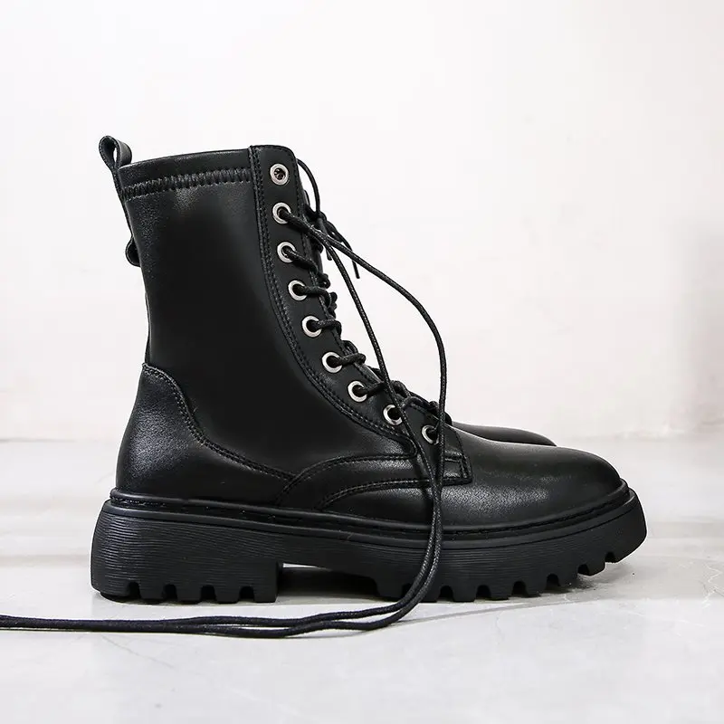 

goth shoes for women Boots Autumn Shoes Women Winter Boots Fur New Genuine Leather Fashion Boots Student Women Motorcycle Boots