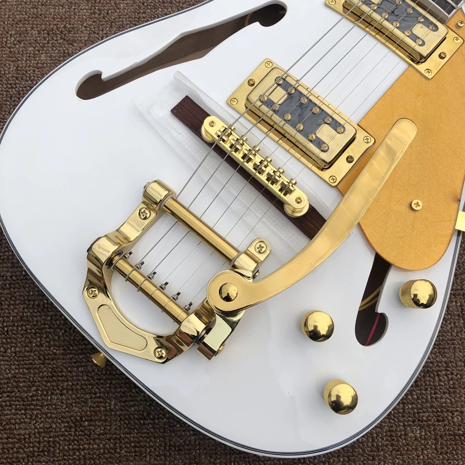 High Quality Electric Guitar,Rosewood Fingerboard,Gold Hardware,Jazz Hollow Body,Free Shipping