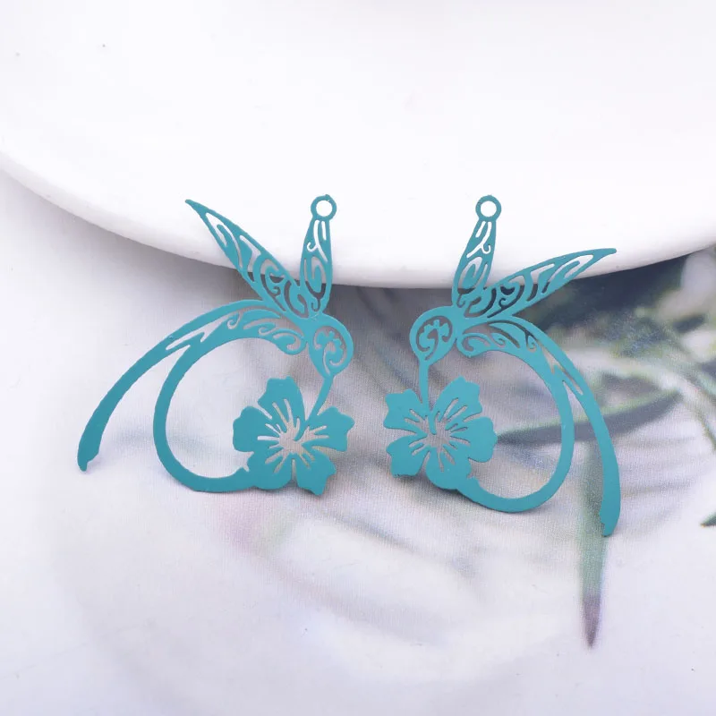 30 Stück AB6743 3,1*2,9cm Messing Bemalte Niedliche Tier-Kolibri-Anhänger DIY Schmuck Ohrring-Zubehör – Detail 11