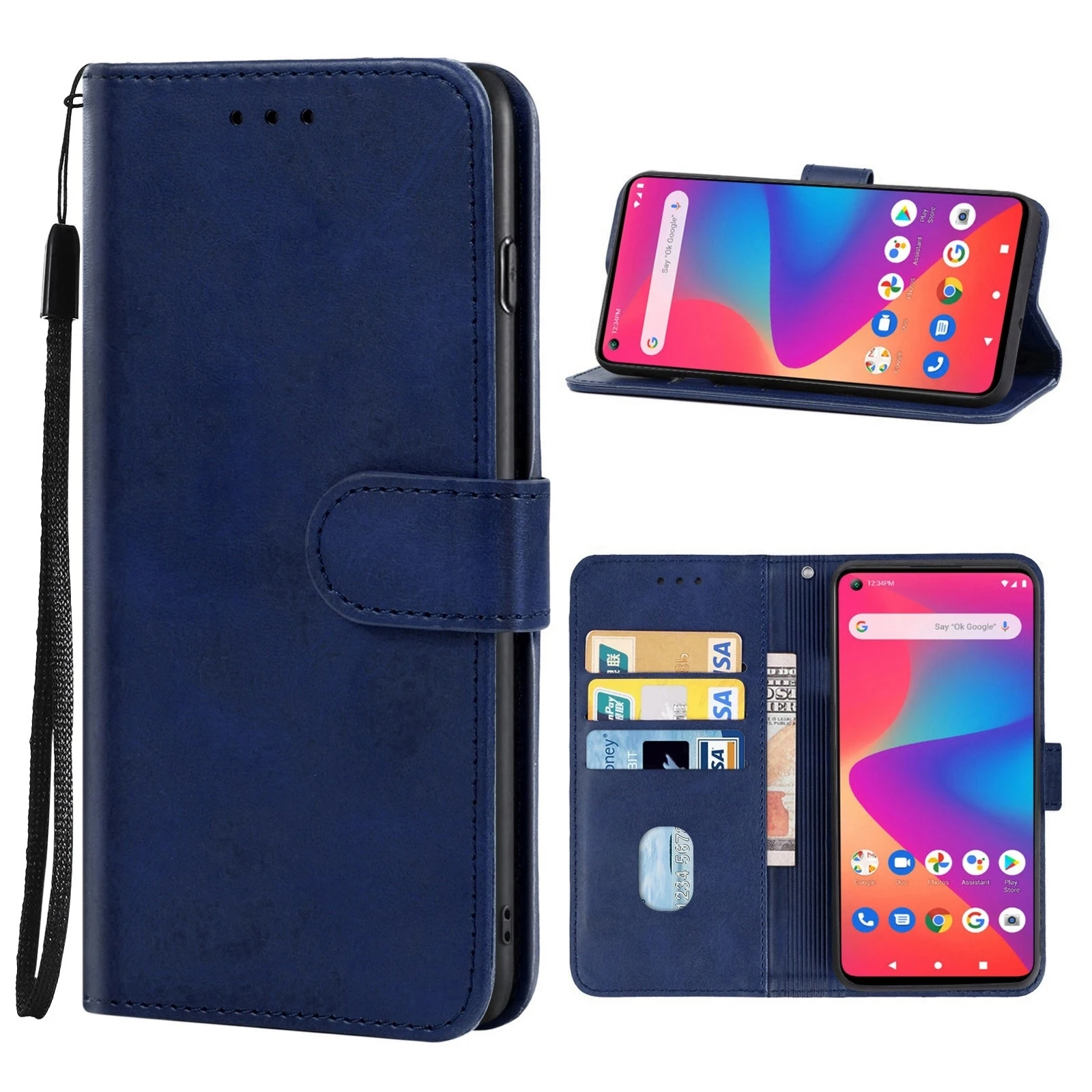 Phone Cover For  BLU G91 / G91 Pro / G51 Plus Magnetic Buckle Horizontal Flip Leather Case with Holder & Card Slots Phone Case