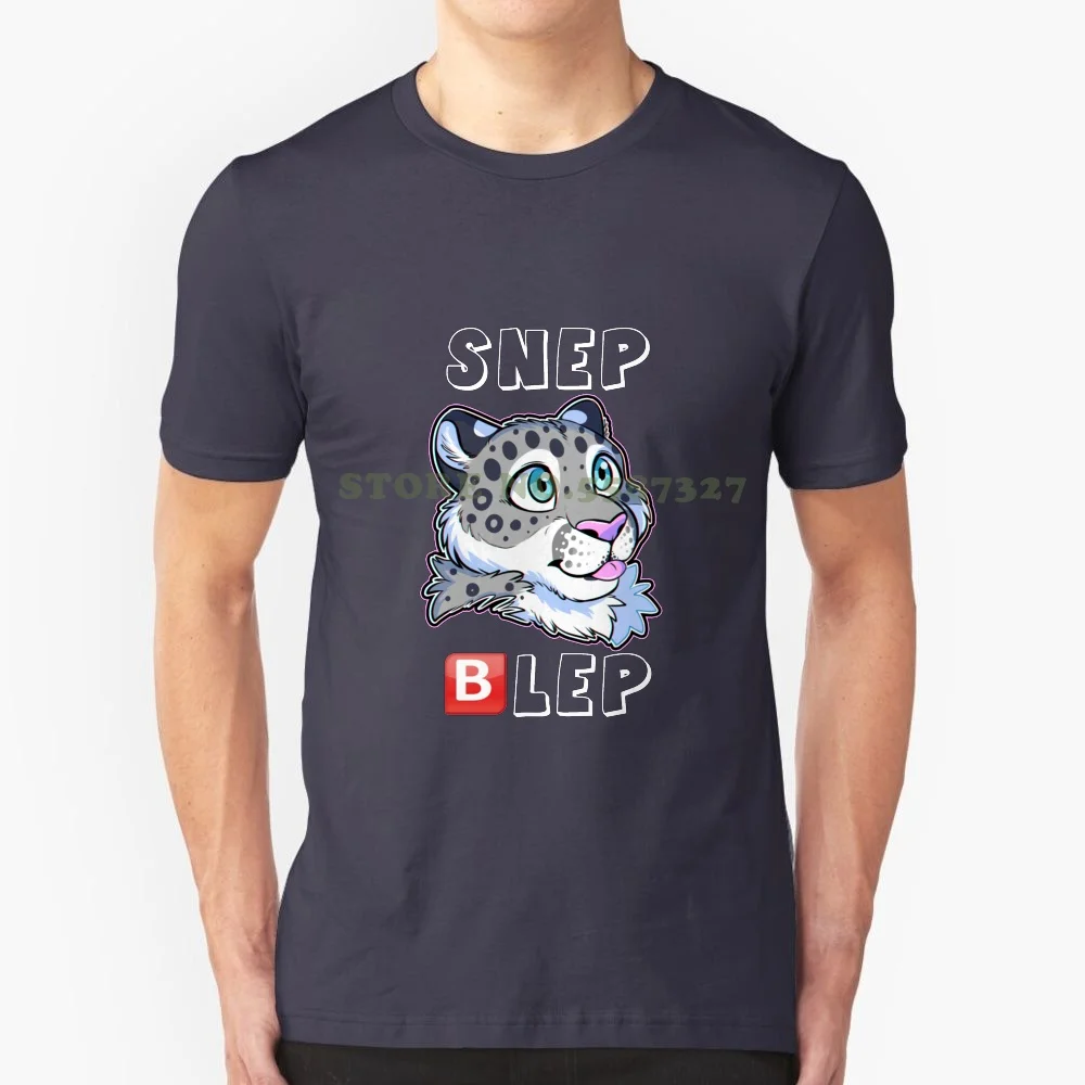 Snep Blep 100% Pure Cotton T-Shirt Snow Leopard Snep Blep ? Furry Kimba Snowpaw Cute Silly