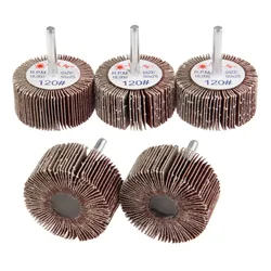 5pcs Flap Polishing Wheels Sandpaper Grinding Sanding Disc Buffing Wheel for Rotary Dremel Tool 120Grit 6mm Shank