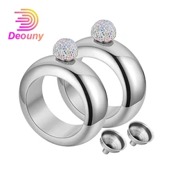 DEOUNY Bracelet For Alcohol Hip Flask Handmade Silver Crystal Lid Creative Bangle Wine Bridesmaid Christmas Gift Party Hidden