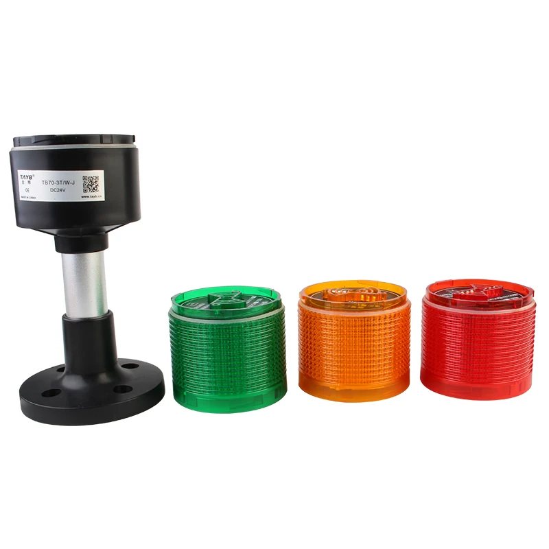Black Shell 24V 70mm Industrial Signal Tower Safety Stack Alarm Light Led Multilayer Rod Buzzer Caution Warning Lamp ForMachine
