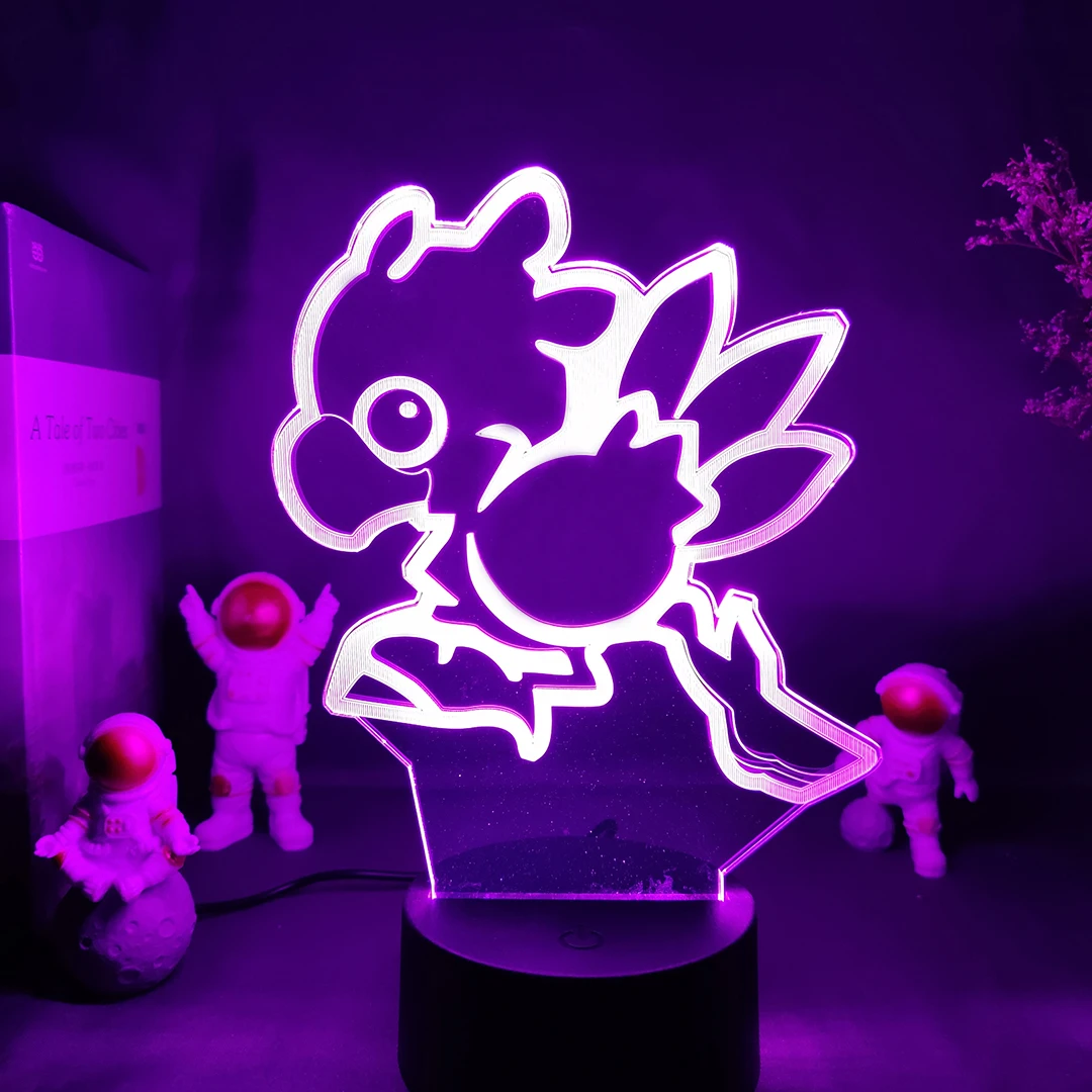 Chocobo in Final Fantasy Game Character 3D LED Nightlight RGB Flashing USB Powered Desk Lamp PC Room Decoration Children's Gift