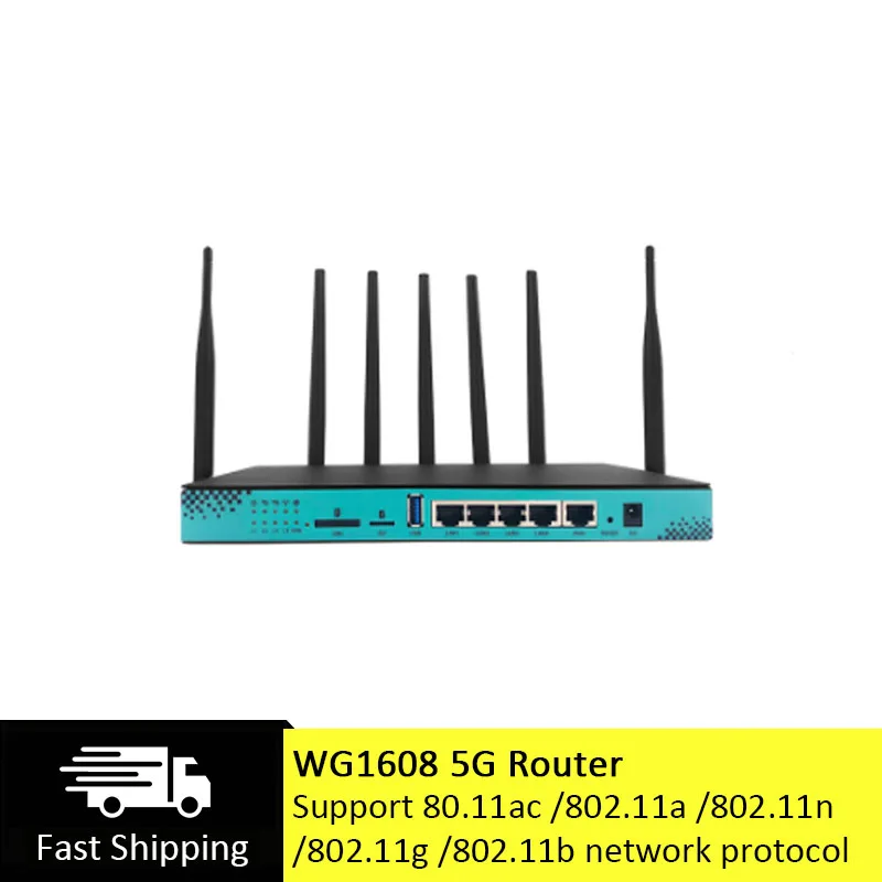 5G Router Dual Band Gigabit Router High Speed Wireless WiFi 1200mbps 4G Industrial Router 256MB M.2 Port SIM Slot WG1608