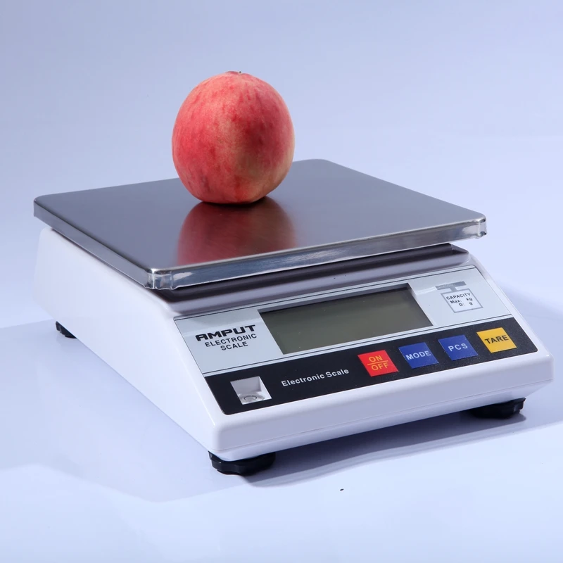 AMPUT 3kg 0.1g Electronic Table Bench Scale 5kg LCD Household Digital Kitchen Scales 10kg*0.1 Adapter Weight Balance 13 Units