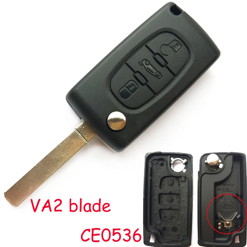 3 button Car Remote key Shell Fob For PEUGEOT 406 407 308 408 307 Partner Flip Folding Key Case Cover CE0536 HU83/VA2 Blade