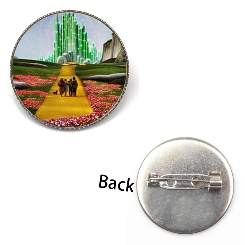 New Listing Cute Wizard of Oz Brooch City Badge Retro Gothic Glass Photo Fashion Jewelry Men and Women Party Gifts Souvenir Kids