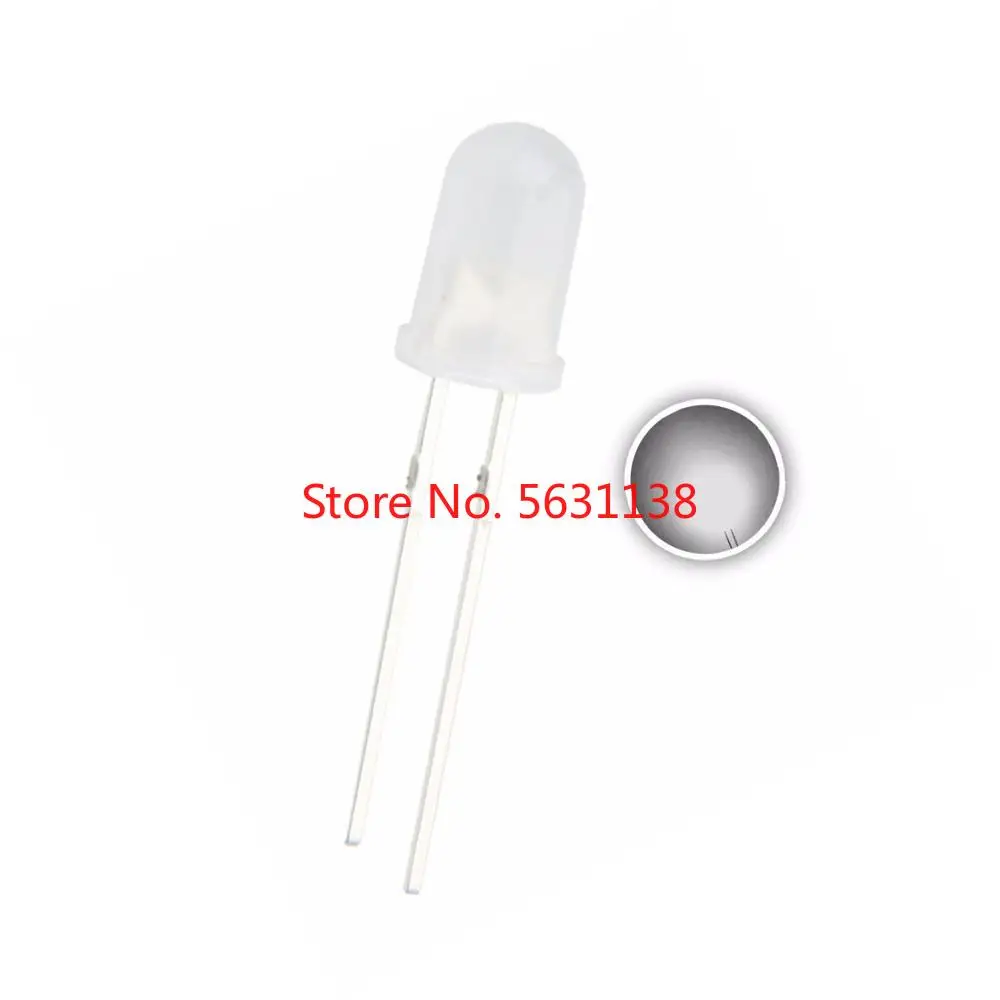 

1000pcs/lot 5mm White Diffused LED Emitting Diode Round Head 2V 20mA Light Beads Lamp Wide Angle DIP-2 2PINS powe cree ledS chip