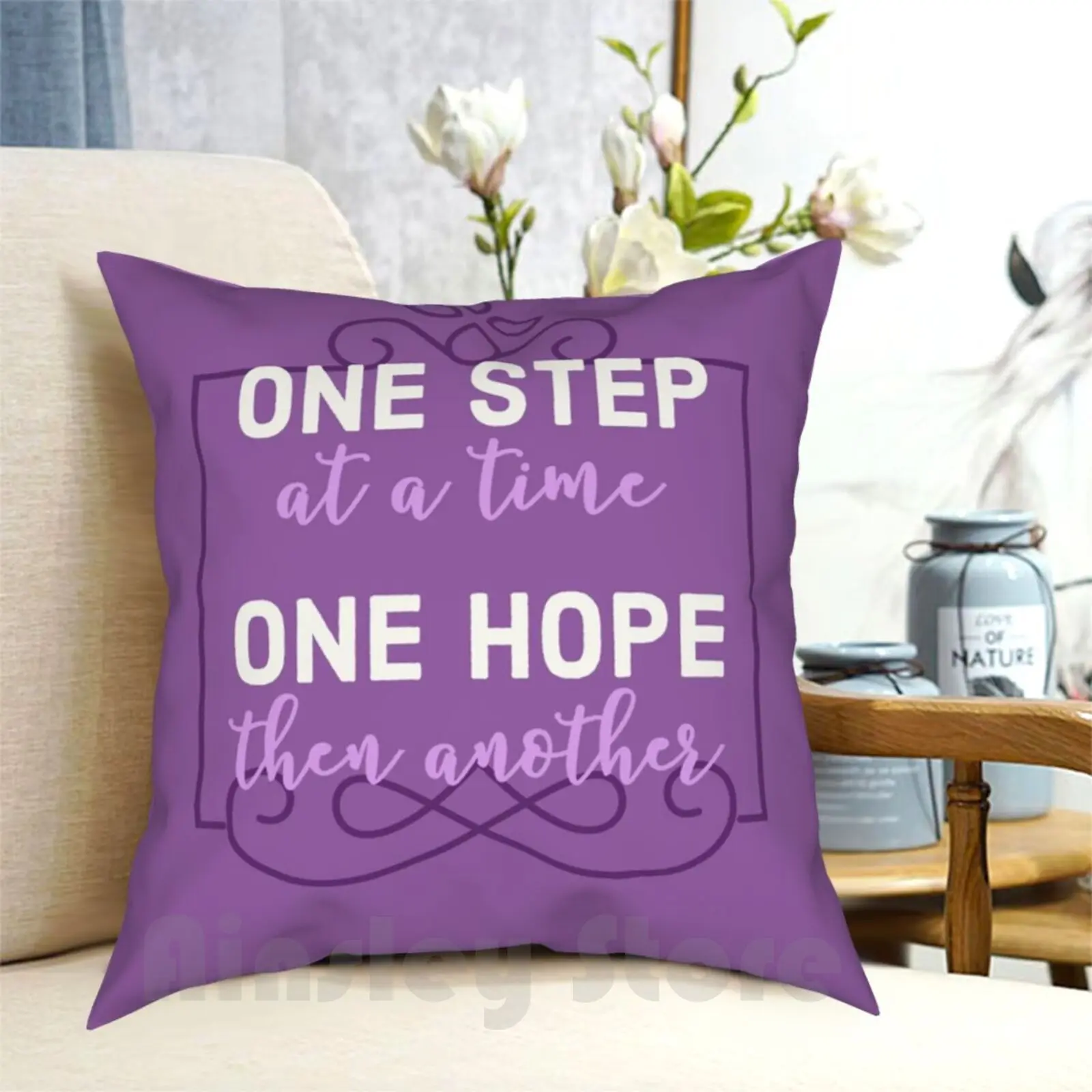 Journey To The Past Pillow Case Printed Home Soft DIY Pillow cover One Step At A Time One Hope Then Another Anastasia