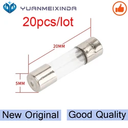 Fusibles de vidrio de soplado rápido, 5x20, 5x20, 5x20mm, 250V, 0.1A, 0.2A, 0.5A, 1A, 2A, 3A, 4A, 5A, 6A, 8A, 10A, 15A, 20A, 25A, 30A, AMP, 20 unids/lote