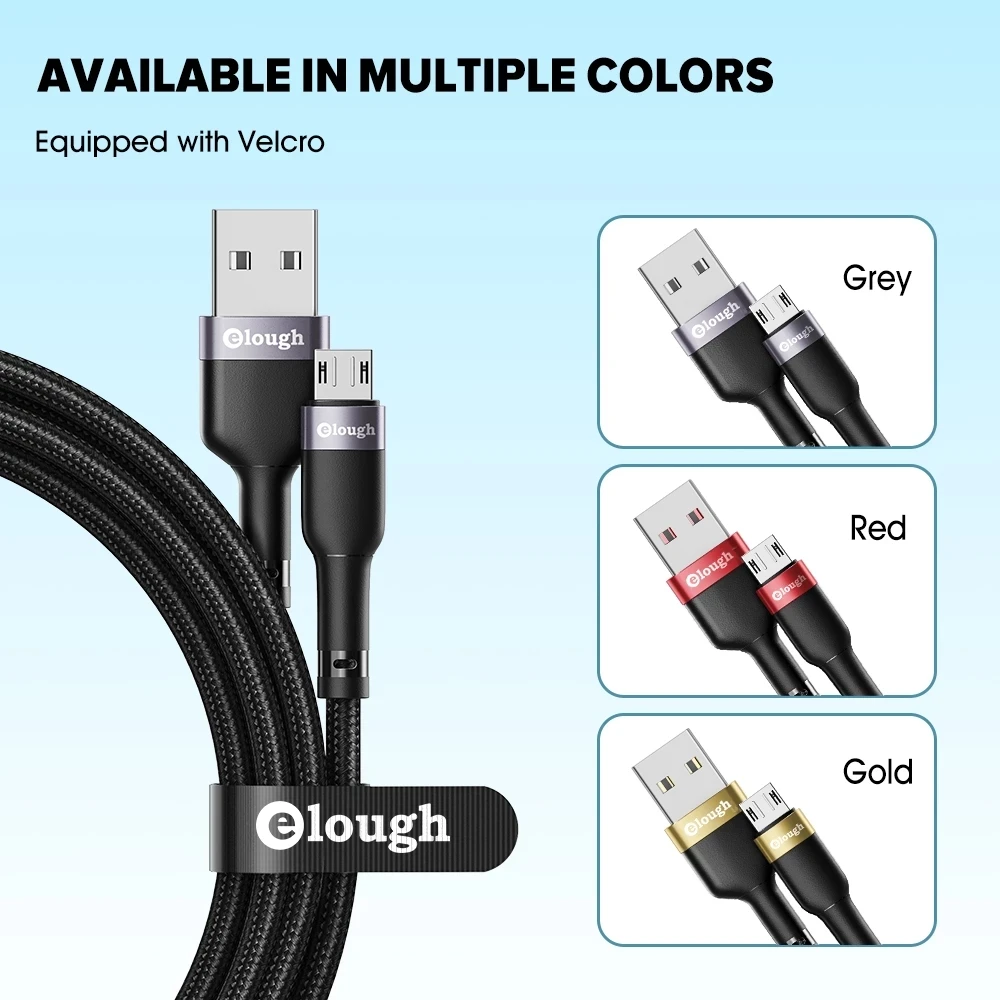 Elough Micro USB Cable 3A Fast Charging Phone Charger Fast Charging Wire For Samsung Xiaomi Android Smartphone Phone USB Cable