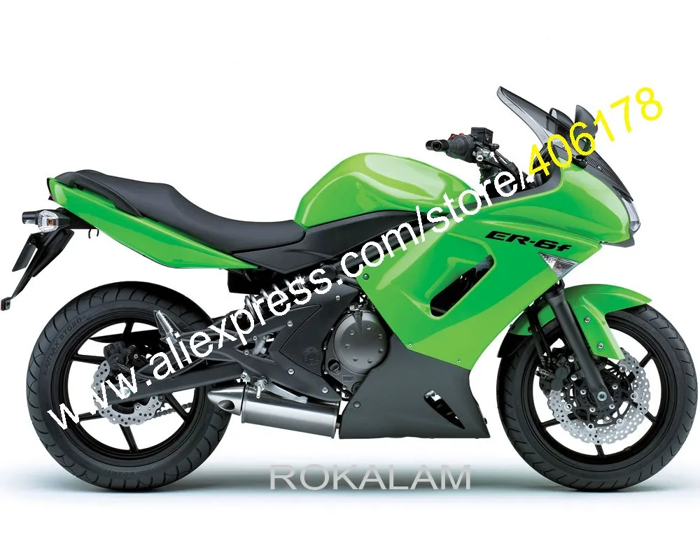 Street Fairing Kit 06 07 08  For Kawasaki ER-6F Body Kit 2006-2008 Green Ninja 650 Motorcycle Fairing Set (Injection Molding)