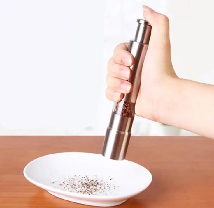 300pcs Portable Stainless Steel Thumb Push Salt Pepper Grinder Sauce Mill Grind Stick Kitchen tool Cooking Tools  ni395