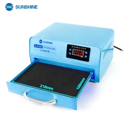 SUNSHINE S-918B High Power No wrinkles No Blistering Fast Heat Dissipation UV Curing Light Box for OCA Bonding of Edge Glass