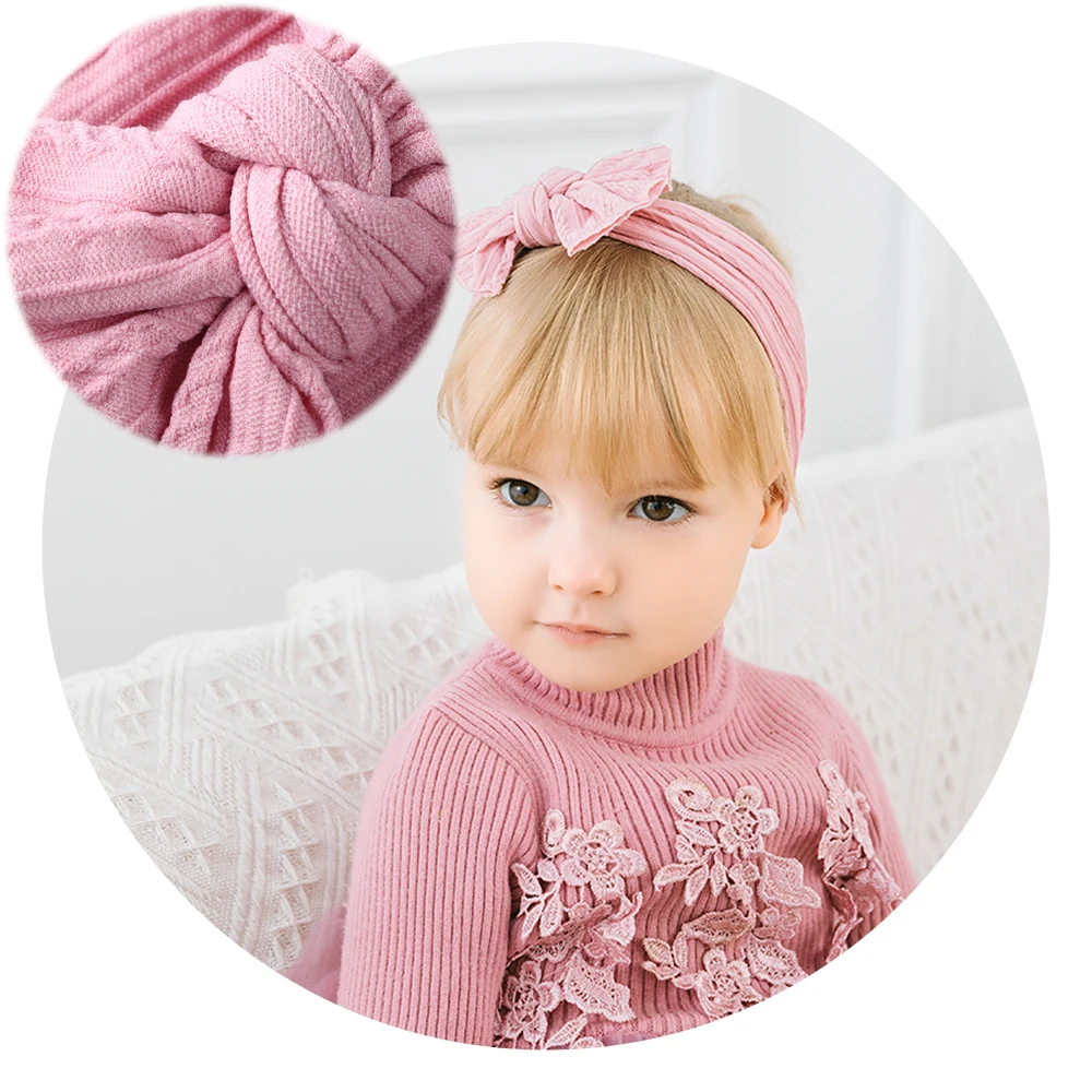 Babyaccessoires voor pasgeboren peuter kinderen baby meisje jongen haarband nylon brede hoofdband jacquard effen kleur zachte haaraccessoires