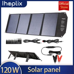 Ihoplix 120W Panel słoneczny składany Painel ładowarka solarna System solarny 18V PD65W do aparat telefoniczny Generator słoneczny ładowania laptopa