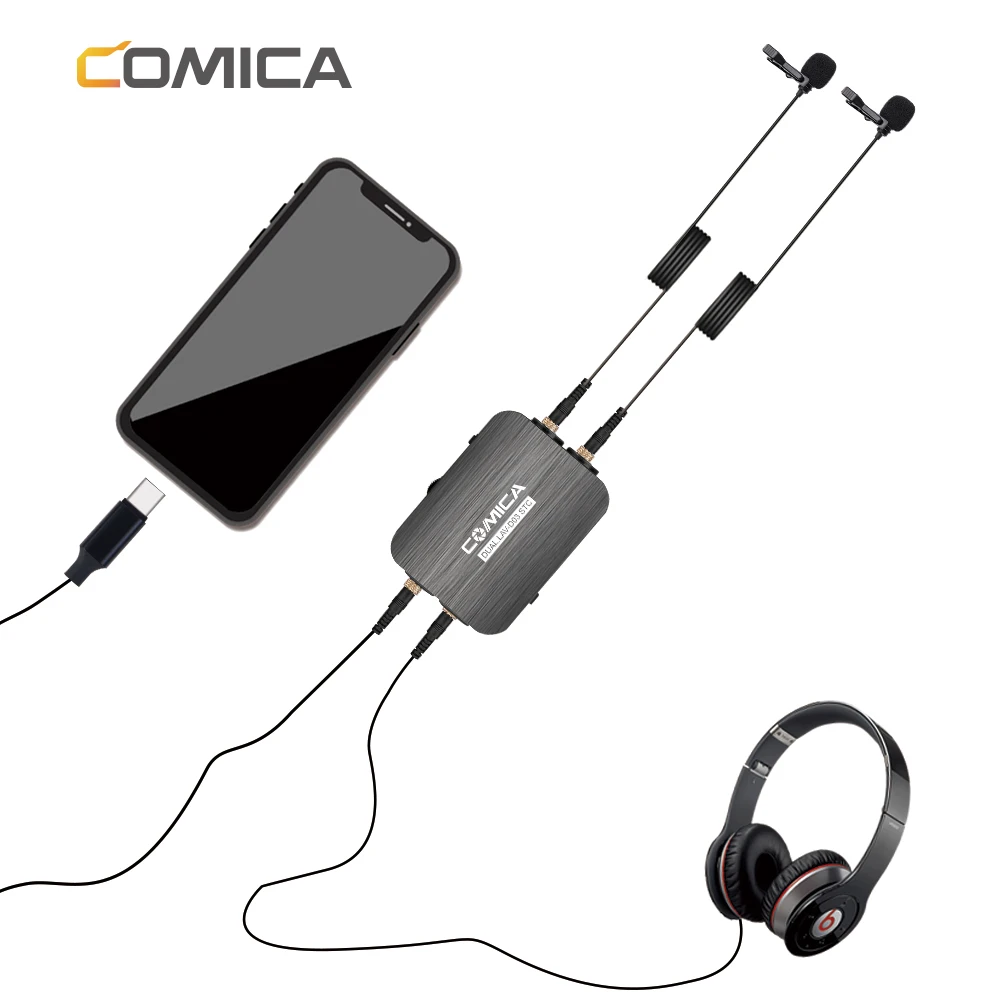 

COMICA DUAL.LAV-D03 STC Dual-head Detachable&Multi-functional Lavalier Microphone for Smartphone