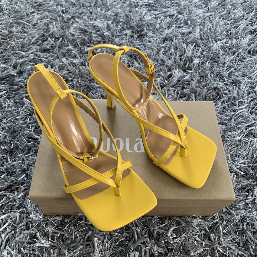 2022 Ankle Strap Women Sandals Summer Fashion Brand Thin High Heels Gladiator Sandal Shoes Narrow Band Party Dress Pump Shoes