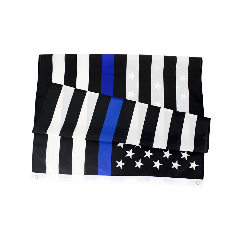 Xiangying 3 By 5 Ft Polyester United States Of American Thin Blue Line First Responder Police Memorial Flag