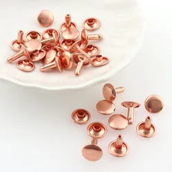 100sets 10mm Rose gold Leather Rivets Double Cap Rivet Tubular Metal Studs for DIY Leather Craft Rivet Belt Jeans Jacket