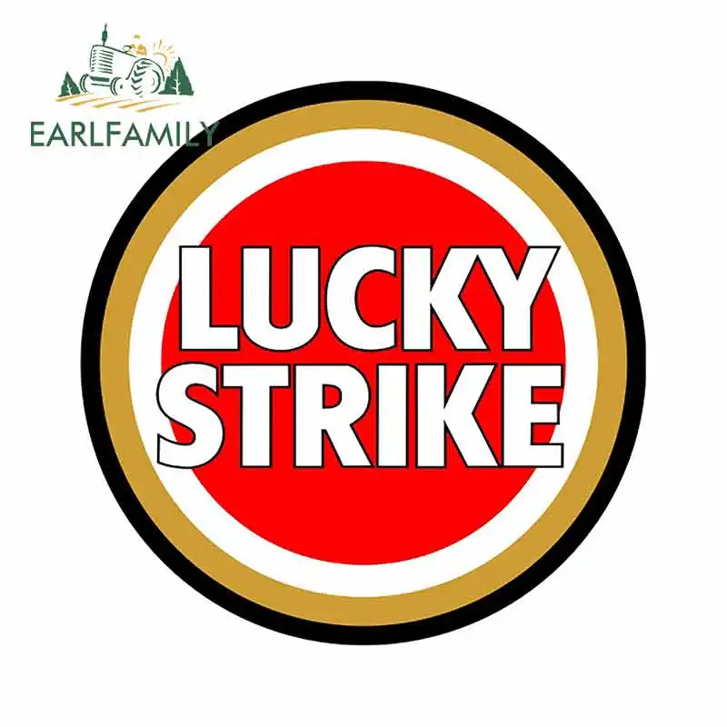 EARLFAMILY 13cm x 13cm for Lucky Strike Funny Car Stickers Vinyl Car Sticker Fashion Motorcycle Bumper Window Decal