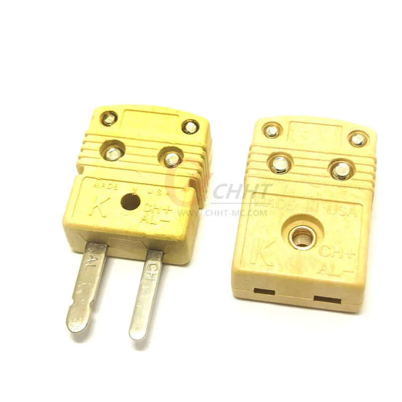 K Type Mini Thermocouple Connector With Flat Pins Plugs And Sockets 260℃