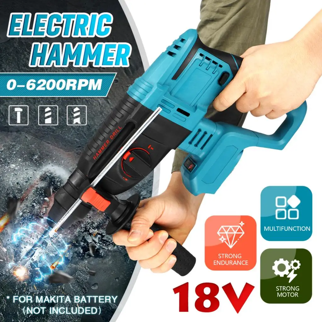 

High Power 18V brushless cordless rotary Electric Hammer drill electric Hammer impact drill without battery&case