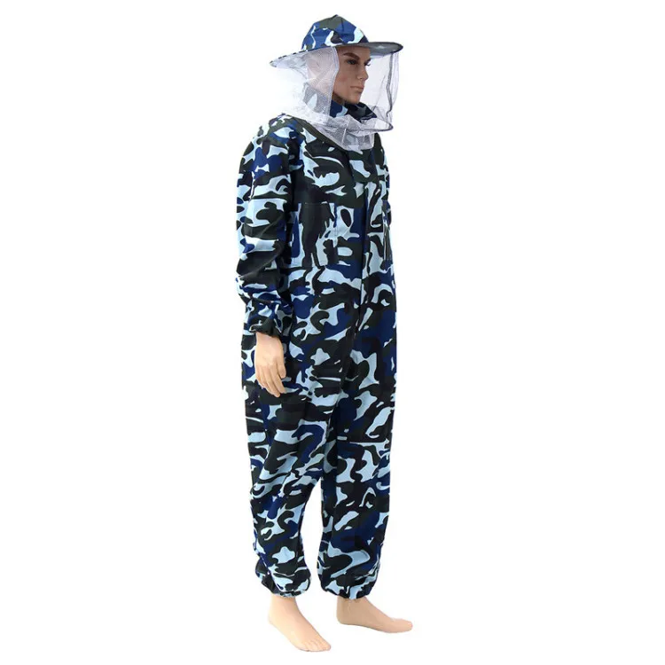 Beekeeping tool bee with cloak hooded jumpsuit navy blue camouflage clothing bee protective clothing