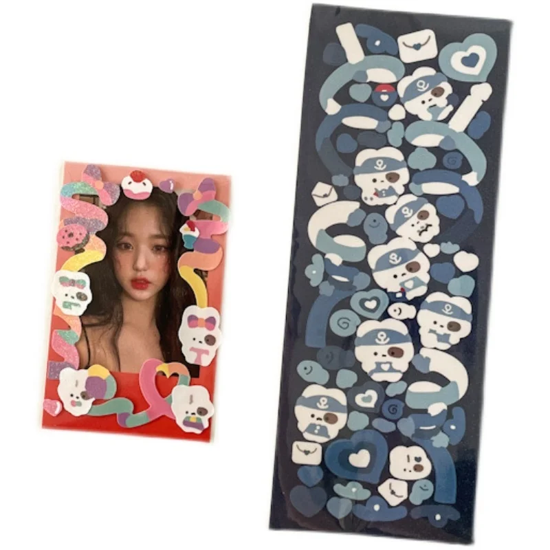 1Pc Ins Laser Color Ribbon Sticker Kawaii Rabbit DIY Scrapbooking Mobile Phone Computer Decoration Stickers Stationary Supplies