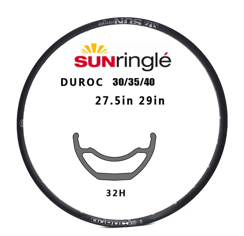 Obręcz górska Sunringle Durac 30/35/40 27,5/29 cali krawędź z rękawem 32H/28H aluminiowe felgiTubeless gotowe na części zamienne do rowerów XC TR